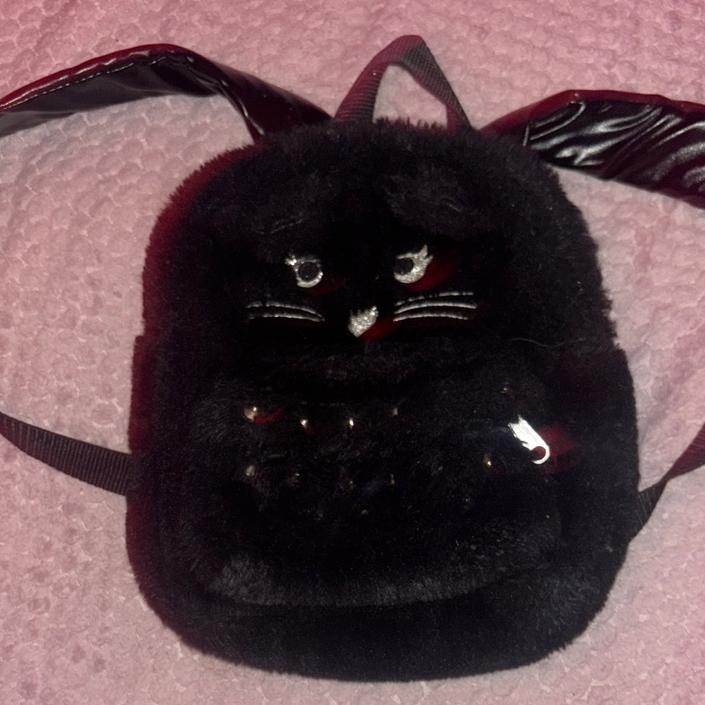 Black Cat Plush Backpack